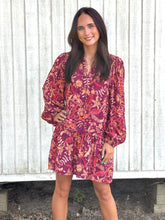 Load image into Gallery viewer, Very Berry Drop Waist Mini Dress