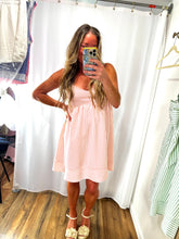 Load image into Gallery viewer, Bow Back Seersucker Mini Dress