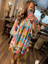 Load image into Gallery viewer, Floral Embroidered Vintage Inspired Mini Dress | RESTOCK