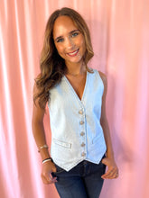 Load image into Gallery viewer, Concert Bound Button Down Denim Vest