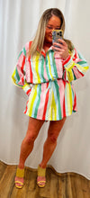 Load image into Gallery viewer, Lola Multi Color Stripe Romper
