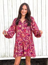 Load image into Gallery viewer, Very Berry Drop Waist Mini Dress