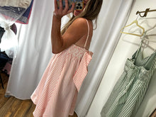 Load image into Gallery viewer, Bow Back Seersucker Mini Dress