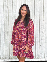 Load image into Gallery viewer, Very Berry Drop Waist Mini Dress