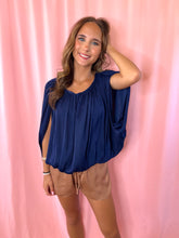 Load image into Gallery viewer, Grecian Drape Bubble Blouse