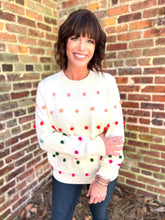 Load image into Gallery viewer, Preppy Pom Pom Knit Sweater