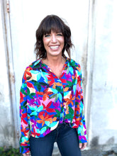 Load image into Gallery viewer, Feeling Royal Floral Abstract Print Top