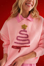 Load image into Gallery viewer, Pink Christmas Tinsel Sweater