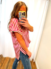Load image into Gallery viewer, Nantucket Striped Button Up Top