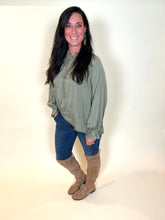 Load image into Gallery viewer, Claudia Tie Front Peasant Blouse