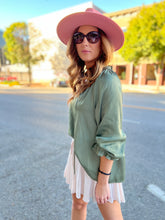 Load image into Gallery viewer, Claudia Tie Front Peasant Blouse