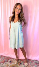 Load image into Gallery viewer, Bow Back Seersucker Mini Dress
