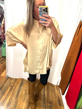 Load image into Gallery viewer, Washed Satin Button Down Top
