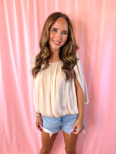 Load image into Gallery viewer, Grecian Drape Bubble Blouse
