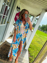 Load image into Gallery viewer, Somewhere Tropical Button Down Shirt Dress
