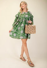 Load image into Gallery viewer, Floral and Lace Tunic Ruffle Dress

