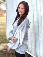 Load image into Gallery viewer, Balloon Sleeve Lace Bow Trimmed Hoodie
