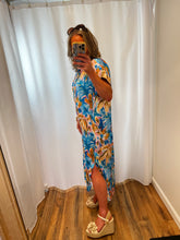 Load image into Gallery viewer, Somewhere Tropical Button Down Shirt Dress

