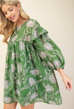 Load image into Gallery viewer, Floral and Lace Tunic Ruffle Dress
