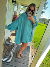 Load image into Gallery viewer, Not So Jaded Oversized Mini Dress
