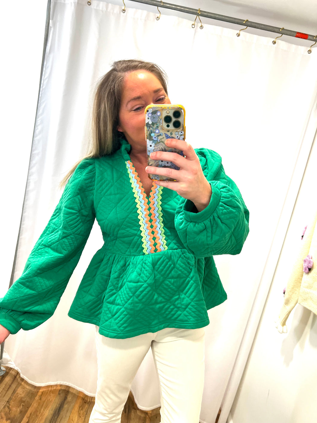 Any Given Day Textured Peplum Top