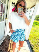Load image into Gallery viewer, Sandy Shores Turquoise Smocked Shorts
