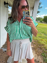 Load image into Gallery viewer, Nantucket Striped Button Up Top
