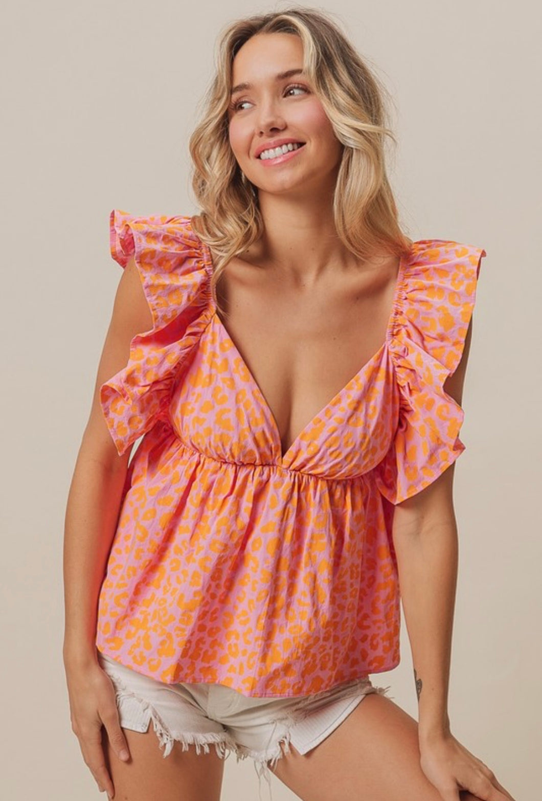 Peachy Keen Leopard Peplum Top