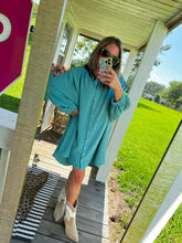 Load image into Gallery viewer, Not So Jaded Oversized Mini Dress
