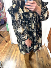 Load image into Gallery viewer, Floral and Lace Tunic Ruffle Dress
