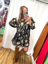 Load image into Gallery viewer, Floral and Lace Tunic Ruffle Dress
