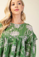 Load image into Gallery viewer, Floral and Lace Tunic Ruffle Dress
