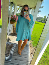 Load image into Gallery viewer, Not So Jaded Oversized Mini Dress
