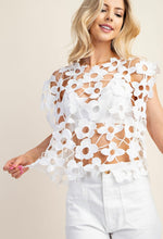 Load image into Gallery viewer, White Top It With Floral and Lace
