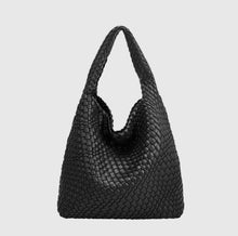Load image into Gallery viewer, Melie Bianco Black Johanna Recycled Vegan Leather Shoulder Bag
