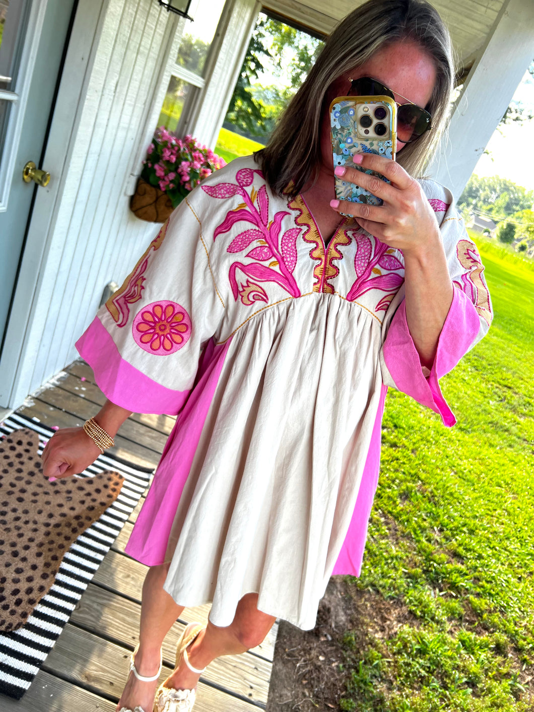 Mia Vintage Inspired Embroidered Mini Dress | RESTOCK