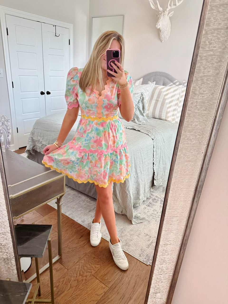 Floral Watercolor Mini Dress