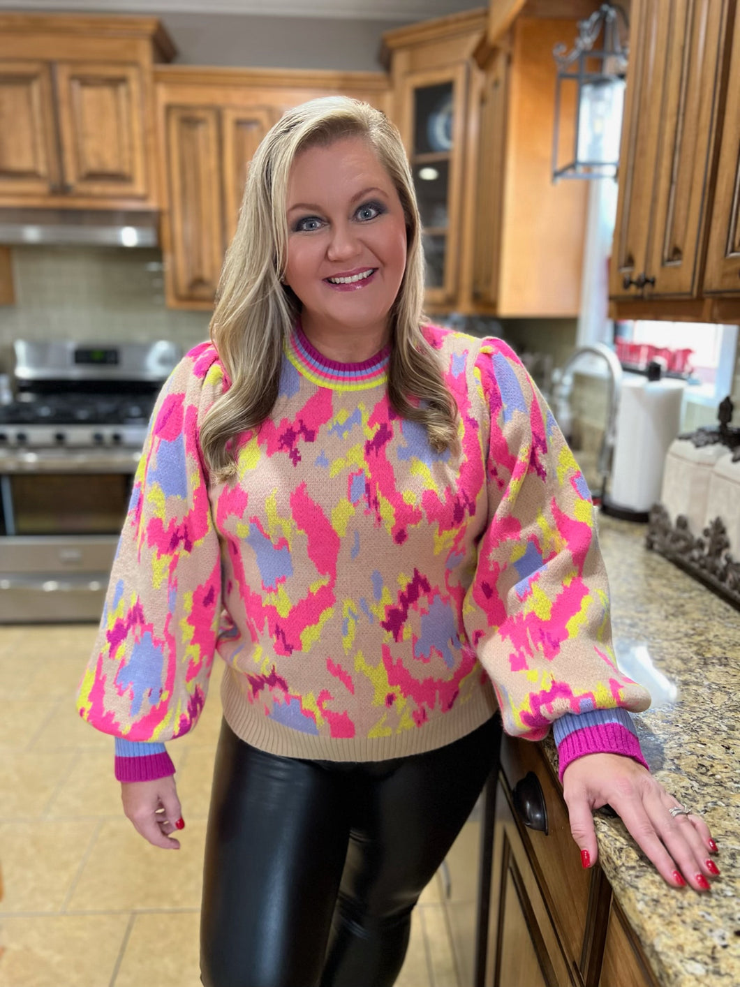 Fully Involved Bubble Sleeve Sweater