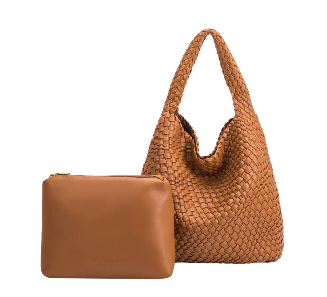 Melie Bianco Saddle Johanna Recycled Vegan Leather Shoulder Bag