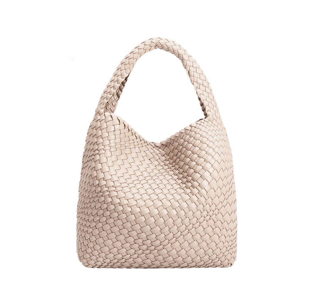 Melie Bianco Ivory Johanna Recycled Vegan Leather Shoulder Bag