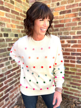 Load image into Gallery viewer, Preppy Pom Pom Knit Sweater
