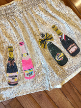 Load image into Gallery viewer, Poppin Bottles Champagne Sequin Shorts
