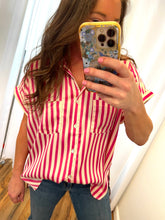 Load image into Gallery viewer, Nantucket Striped Button Up Top
