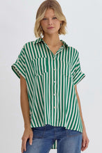 Load image into Gallery viewer, Nantucket Striped Button Up Top

