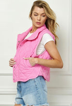 Load image into Gallery viewer, Pink Scallop Hem Quilted Vest
