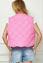 Load image into Gallery viewer, Pink Scallop Hem Quilted Vest

