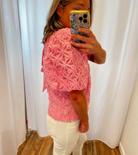 Load image into Gallery viewer, Floral and Lace Puff Sleeve Top
