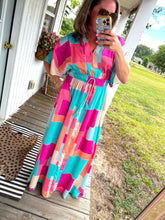 Load image into Gallery viewer, Mix It Up Geometric Maxi Dress
