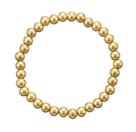 6mm Stainless Steel Gold Ball Bracelet