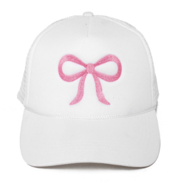Embroidered Bow Trucker Hat